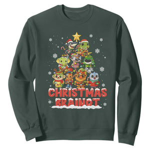 Italian Brainrot Christmas Tree Meme Sweatshirt TS14 Dark Forest Green Print Your Wear
