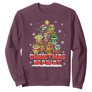 Italian Brainrot Christmas Tree Meme Sweatshirt TS14 Maroon Print Your Wear