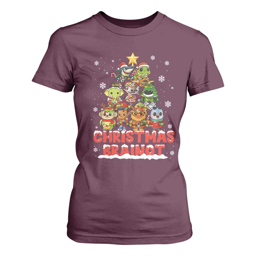 Italian Brainrot Christmas Tree Meme T Shirt For Women TS14 Maroon Print Your Wear