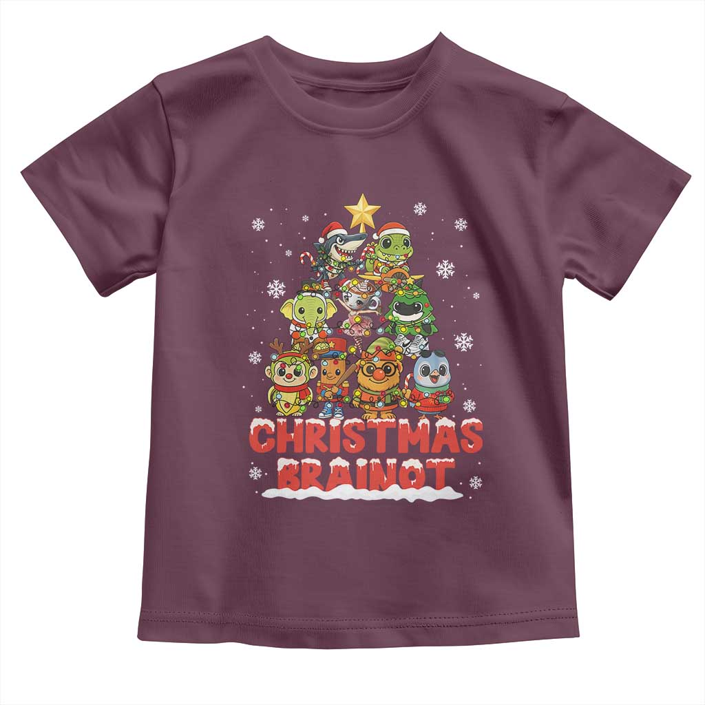 Italian Brainrot Christmas Tree Meme Toddler T Shirt TS14 Maroon Print Your Wear