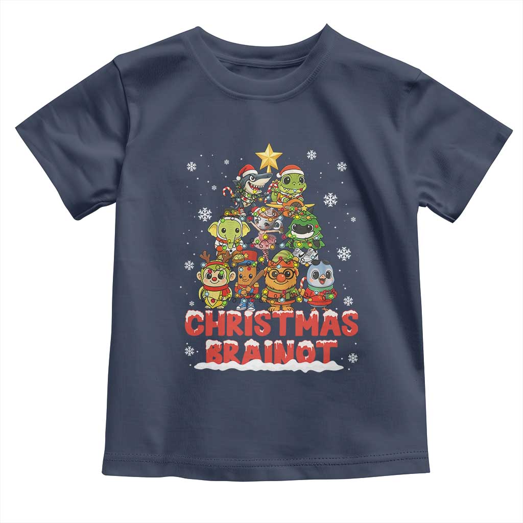 Italian Brainrot Christmas Tree Meme Toddler T Shirt TS14 Navy Print Your Wear
