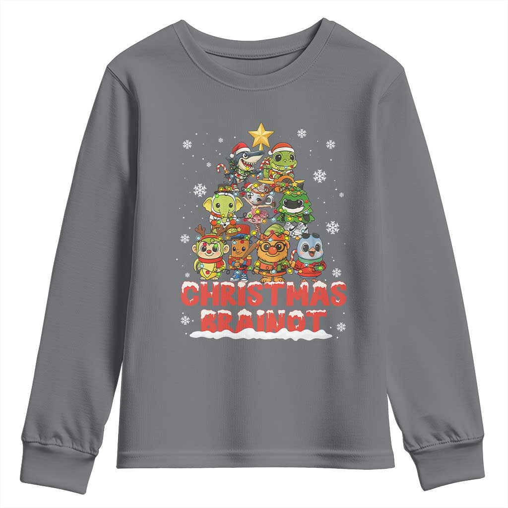 Italian Brainrot Christmas Tree Meme Youth Sweatshirt TS14 Charcoal Print Your Wear