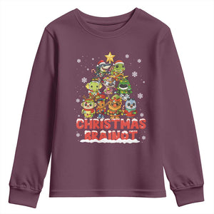 Italian Brainrot Christmas Tree Meme Youth Sweatshirt TS14 Maroon Print Your Wear