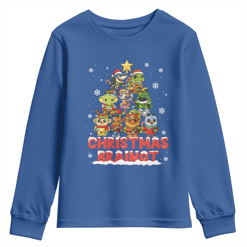 Italian Brainrot Christmas Tree Meme Youth Sweatshirt TS14 Royal Blue Print Your Wear