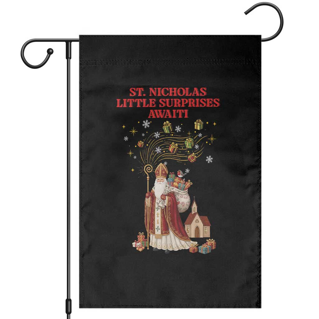 Saint Nicholas Santa Claus Christmas Garden Flag Little Surprises Awaiti TS14 Black Print Your Wear