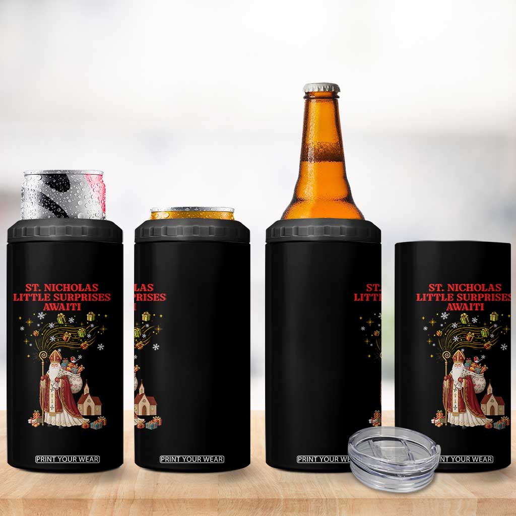 Saint Nicholas Santa Claus Christmas 4 in 1 Can Cooler Tumbler Little Surprises Awaiti TS14 Print Your Wear