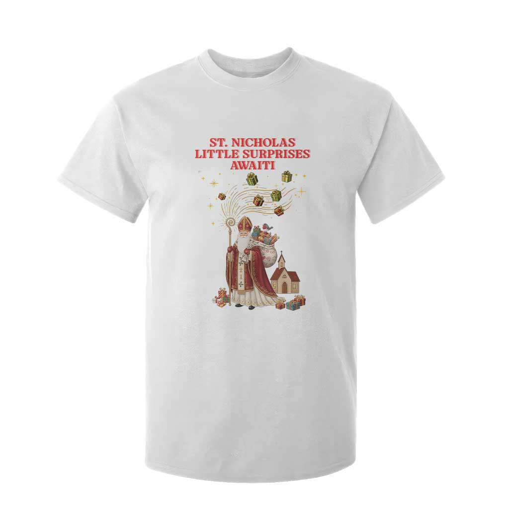 Saint Nicholas Santa Claus Christmas T Shirt For Kid Little Surprises Awaiti TS14 White Print Your Wear