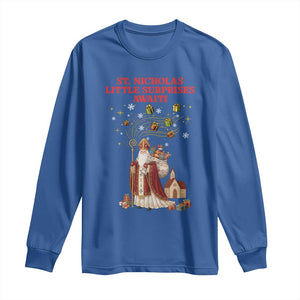 Saint Nicholas Santa Claus Christmas Long Sleeve Shirt Little Surprises Awaiti TS14 Royal Blue Print Your Wear