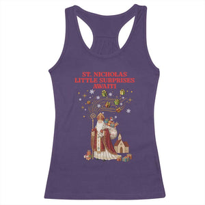 Saint Nicholas Santa Claus Christmas Racerback Tank Top Little Surprises Awaiti TS14 Purple Print Your Wear