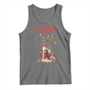 Saint Nicholas Santa Claus Christmas Tank Top Little Surprises Awaiti TS14 Black Heather Print Your Wear