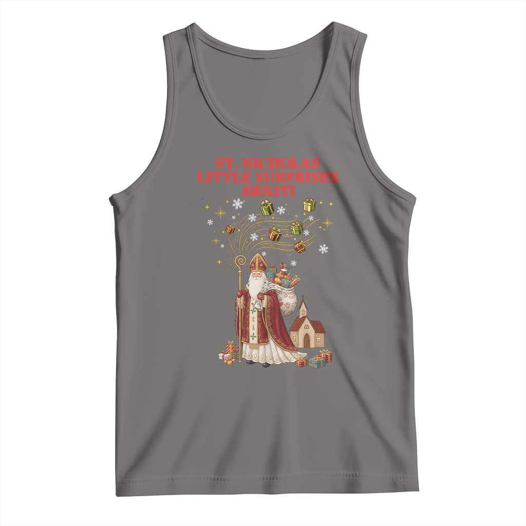 Saint Nicholas Santa Claus Christmas Tank Top Little Surprises Awaiti TS14 Deep Heather Print Your Wear