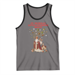 Saint Nicholas Santa Claus Christmas Tank Top Little Surprises Awaiti TS14 Deep Heather Black Print Your Wear