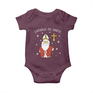 Saint Nicholas Catholic Christmas Baby Onesie TS14 Maroon Print Your Wear