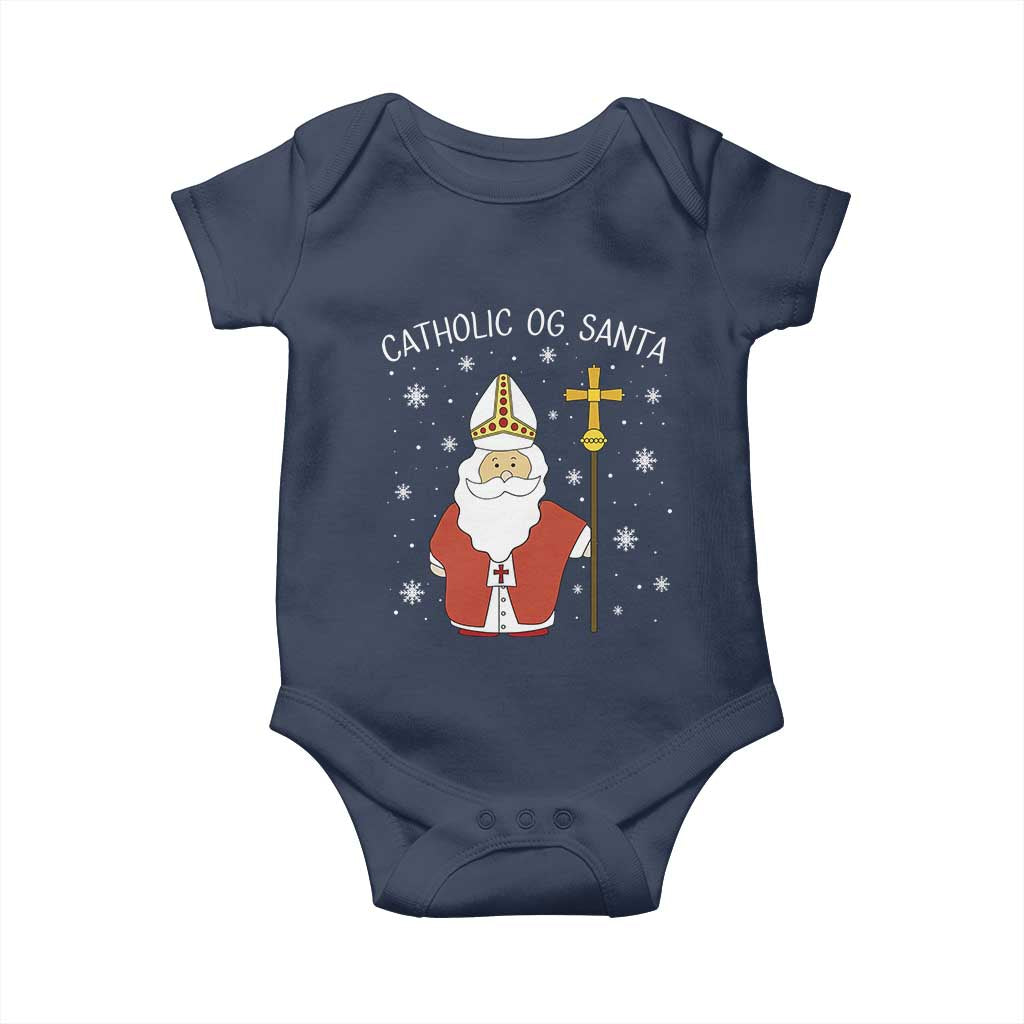 Saint Nicholas Catholic Christmas Baby Onesie TS14 Navy Print Your Wear