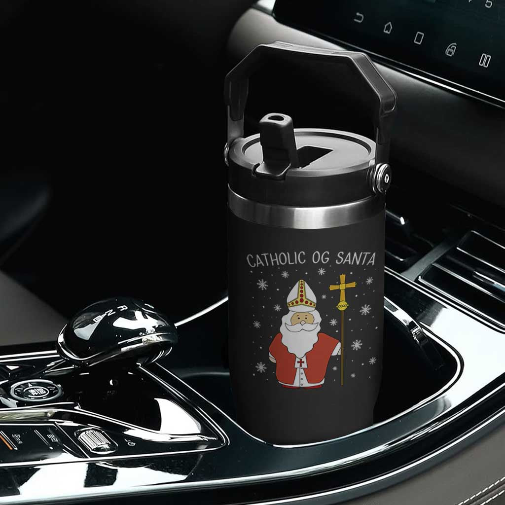 Saint Nicholas Catholic Christmas Flip Straw Tumbler TS14 Print Your Wear