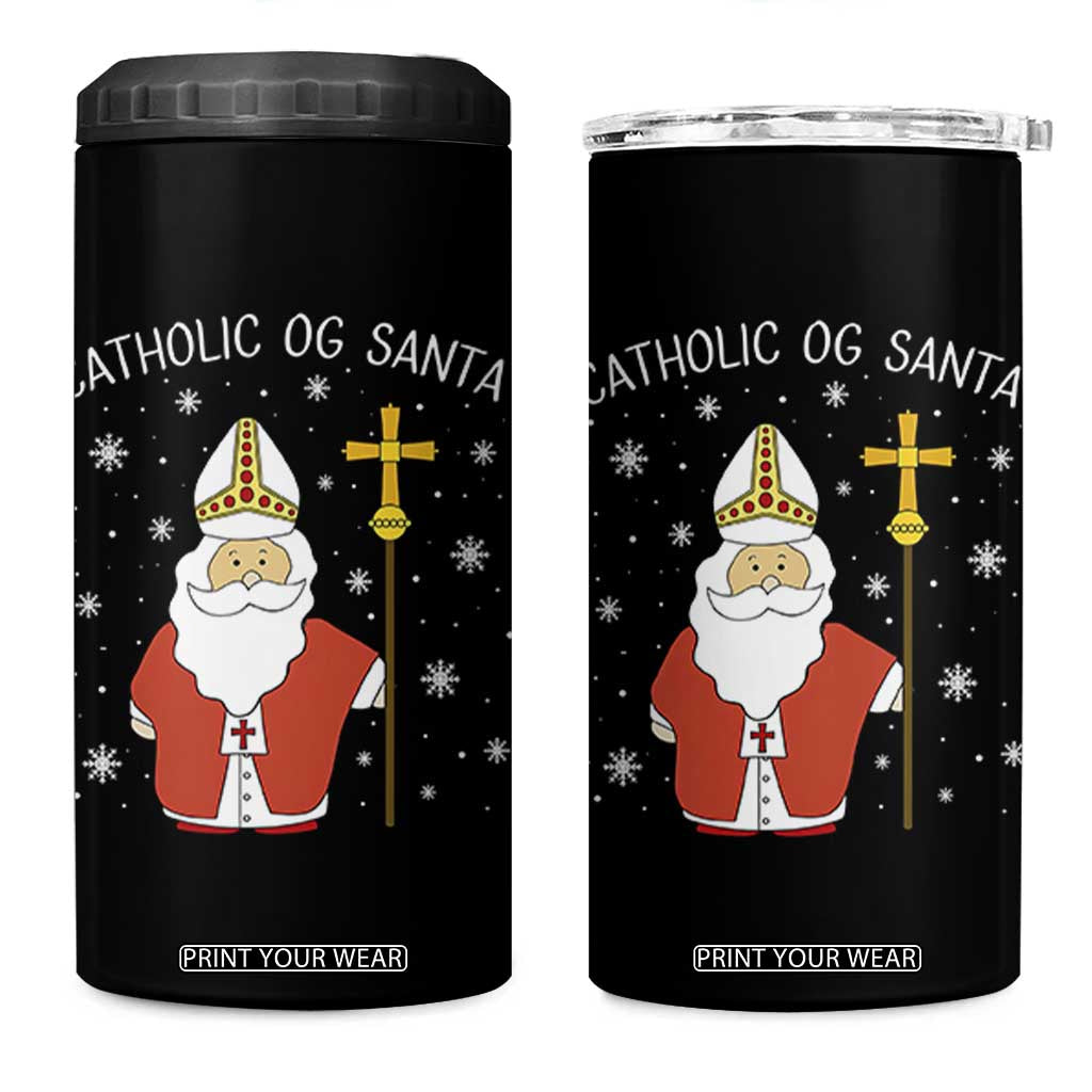 Saint Nicholas Catholic Christmas 4 in 1 Can Cooler Tumbler TS14 One Size: 16 oz Black Print Your Wear
