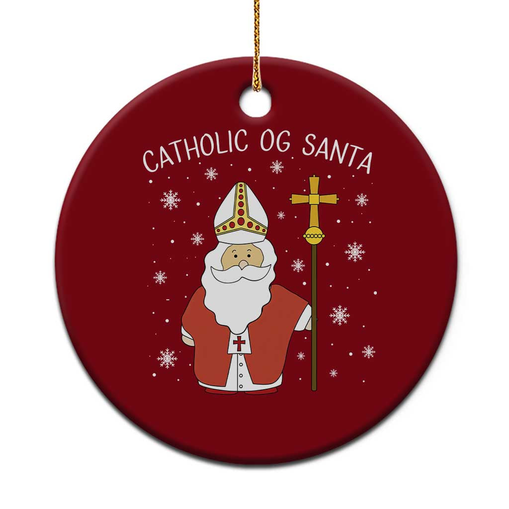 Saint Nicholas Catholic Christmas Ceramic Ornament TS14 1pc Red Print Your Wear