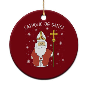 Saint Nicholas Catholic Christmas Ceramic Ornament TS14 1pc Red Print Your Wear