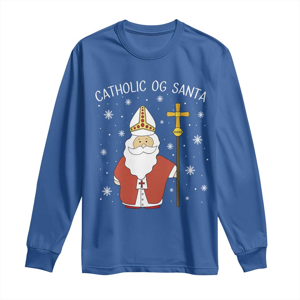 Saint Nicholas Catholic Christmas Long Sleeve Shirt TS14 Royal Blue Print Your Wear