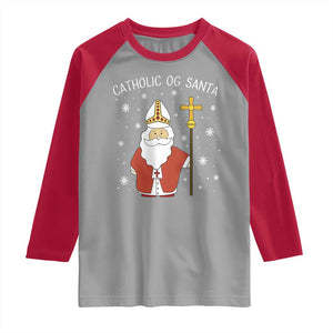 Saint Nicholas Catholic Christmas Raglan Shirt TS14 Sport Gray Red Print Your Wear