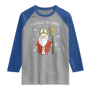Saint Nicholas Catholic Christmas Raglan Shirt TS14 Sport Gray Royal Print Your Wear