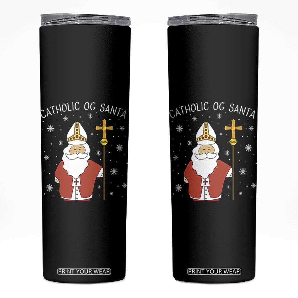 Saint Nicholas Catholic Christmas Skinny Tumbler TS14 Black Print Your Wear