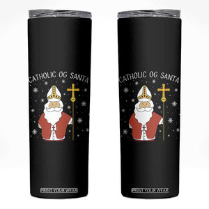 Saint Nicholas Catholic Christmas Skinny Tumbler TS14 Black Print Your Wear