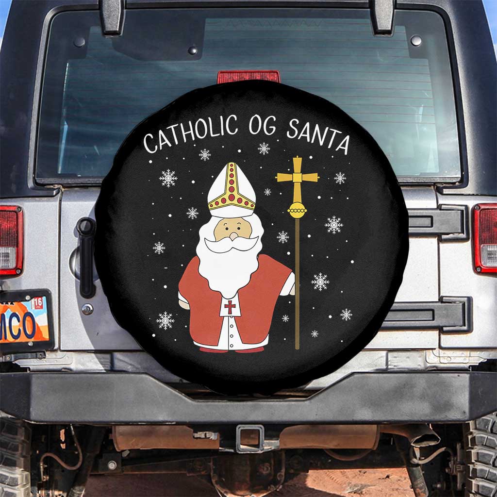 Saint Nicholas Catholic Christmas Spare Tire Cover TS14 No hole Black Print Your Wear