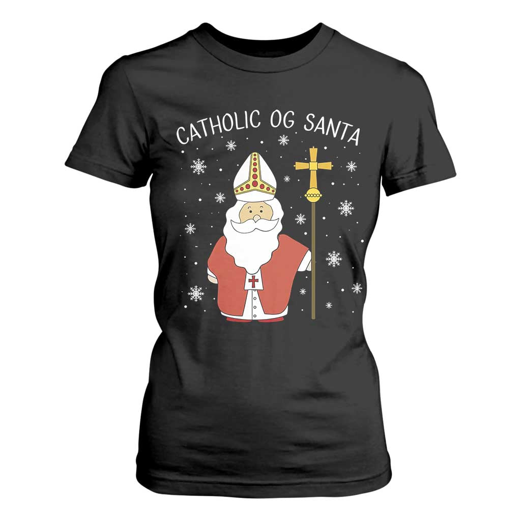 Saint Nicholas Catholic Christmas T Shirt For Women TS14 Black Print Your Wear