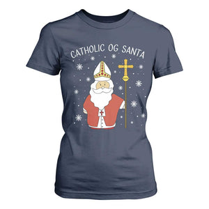 Saint Nicholas Catholic Christmas T Shirt For Women TS14 Navy Print Your Wear