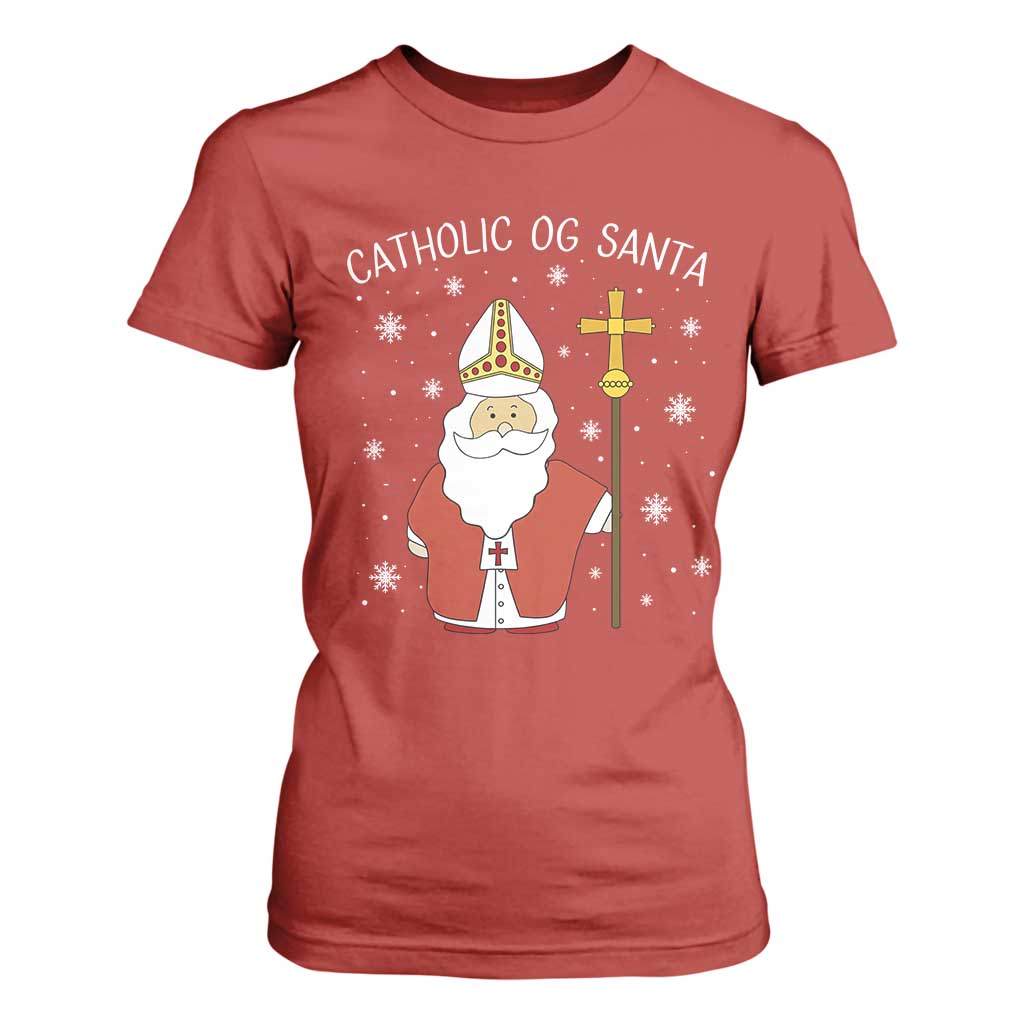 Saint Nicholas Catholic Christmas T Shirt For Women TS14 Red Print Your Wear