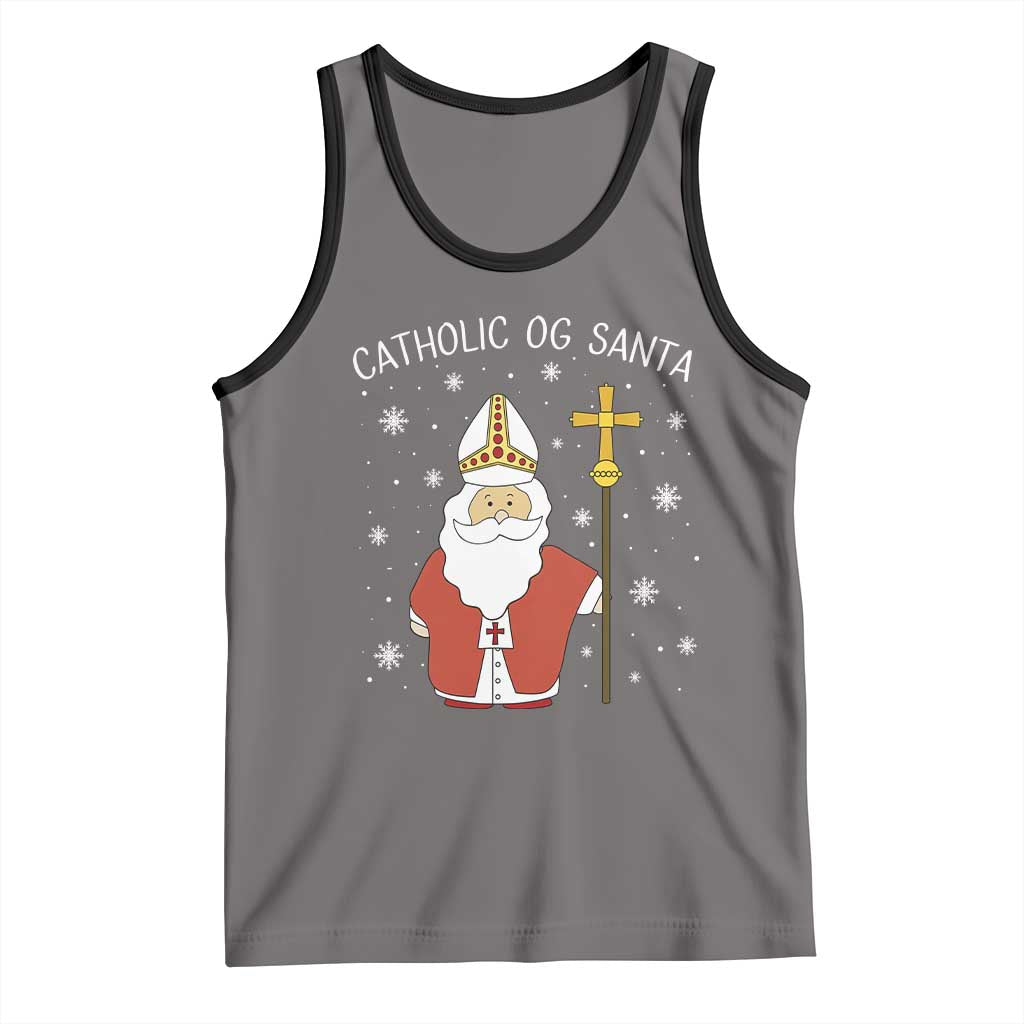 Saint Nicholas Catholic Christmas Tank Top TS14 Deep Heather Black Print Your Wear
