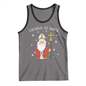 Saint Nicholas Catholic Christmas Tank Top TS14 Deep Heather Black Print Your Wear