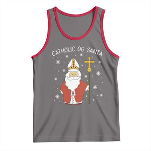 Saint Nicholas Catholic Christmas Tank Top TS14 Deep Heather Red Print Your Wear