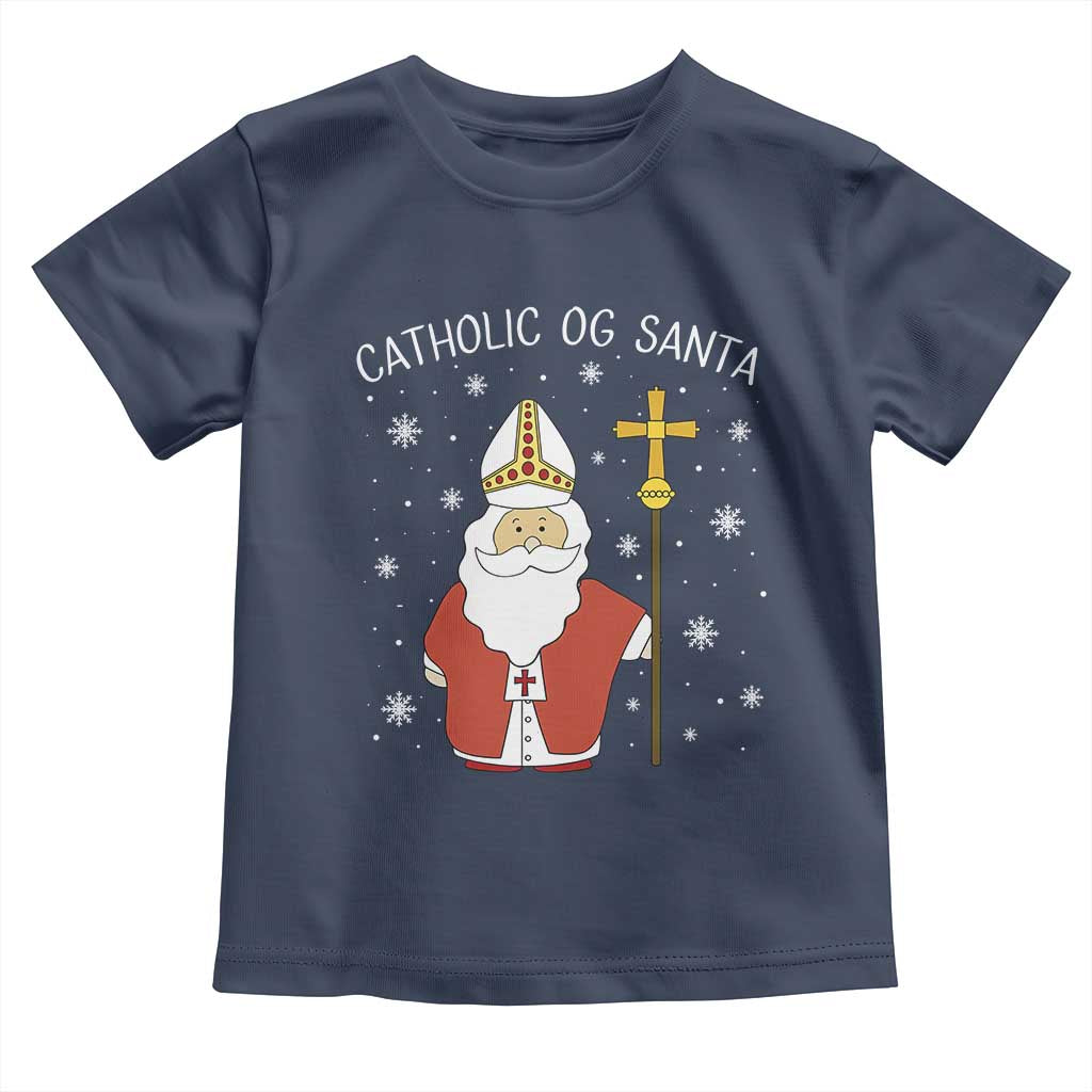 Saint Nicholas Catholic Christmas Toddler T Shirt TS14 Navy Print Your Wear