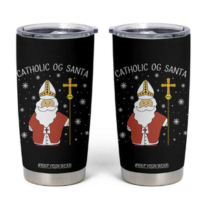 Saint Nicholas Catholic Christmas Tumbler Cup TS14 Black Print Your Wear