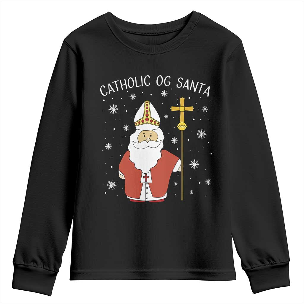 Saint Nicholas Catholic Christmas Youth Sweatshirt TS14 Black Print Your Wear