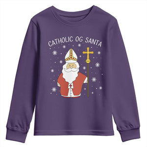 Saint Nicholas Catholic Christmas Youth Sweatshirt TS14 Purple Print Your Wear