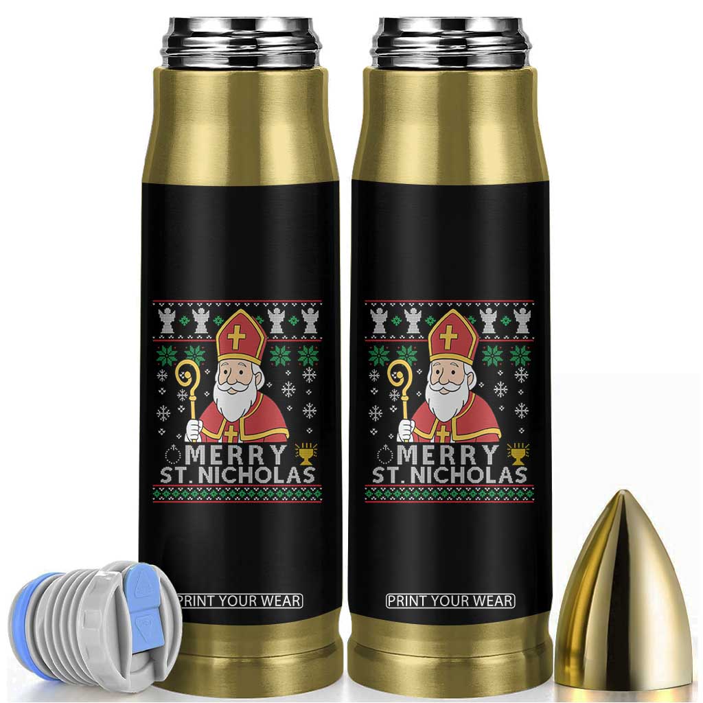 Saint Nicholas Santa Claus Christmas Bullet Tumbler TS14 Black Print Your Wear