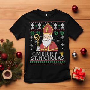 Saint Nicholas Santa Claus Christmas T Shirt TS14 Black Print Your Wear
