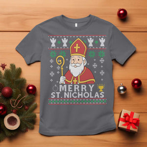 Saint Nicholas Santa Claus Christmas T Shirt TS14 Charcoal Print Your Wear