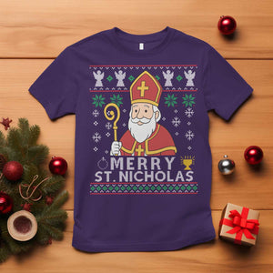 Saint Nicholas Santa Claus Christmas T Shirt TS14 Purple Print Your Wear
