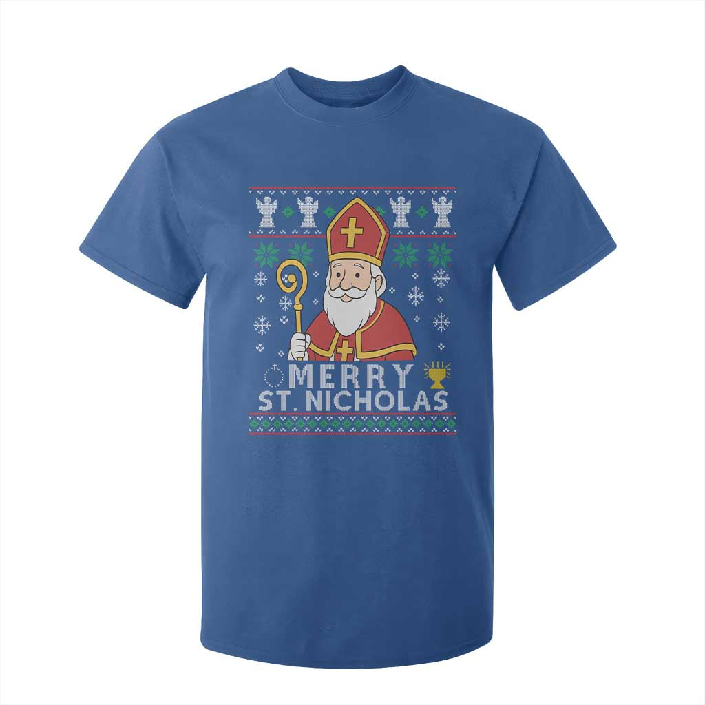 Saint Nicholas Santa Claus Christmas T Shirt For Kid TS14 Royal Blue Print Your Wear