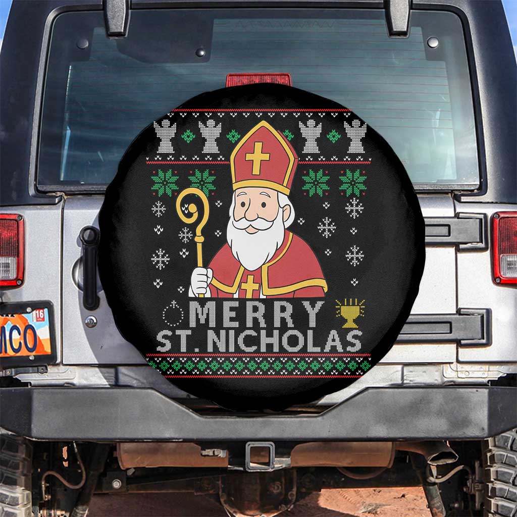 Saint Nicholas Santa Claus Christmas Spare Tire Cover TS14 No hole Black Print Your Wear