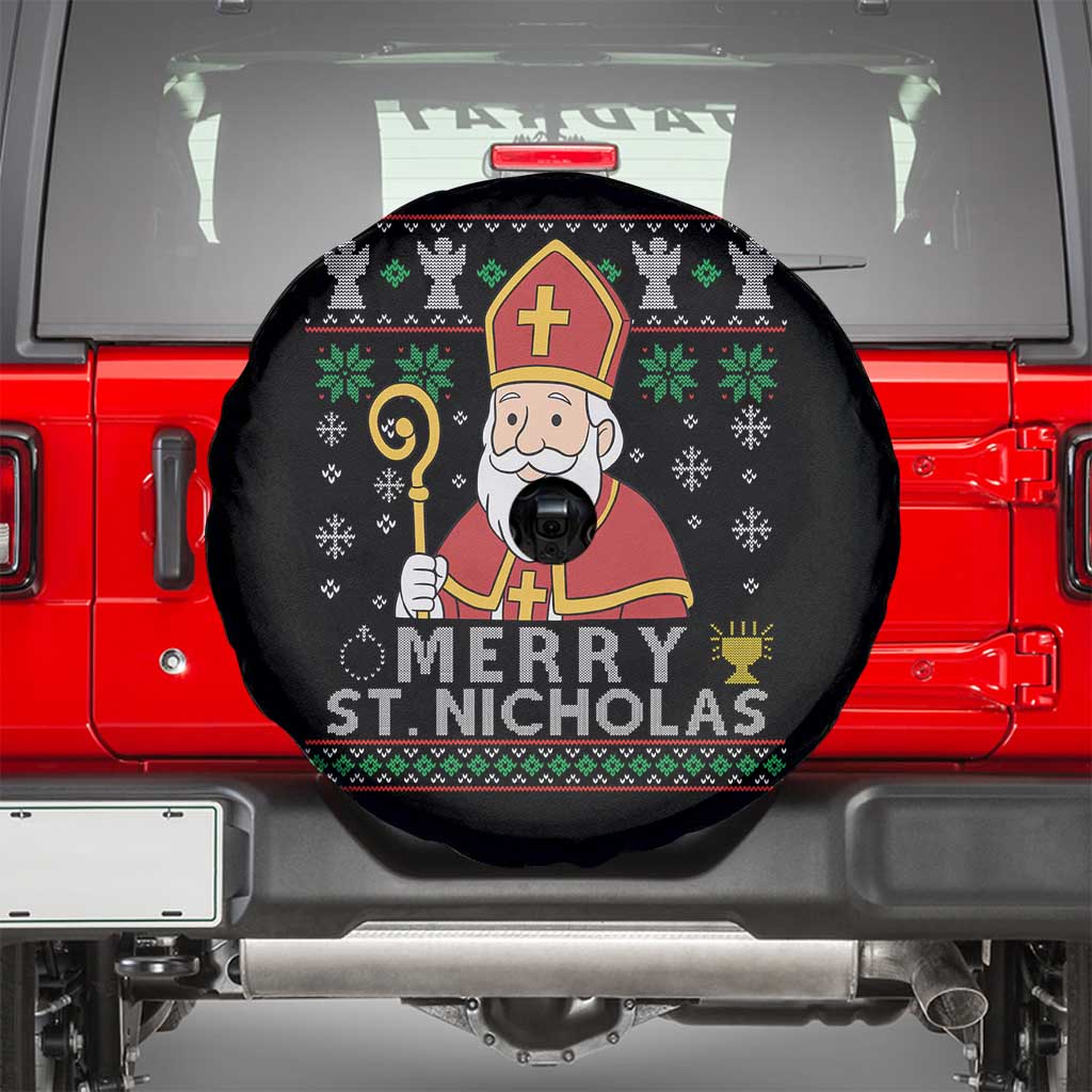 Saint Nicholas Santa Claus Christmas Spare Tire Cover TS14 Black Print Your Wear