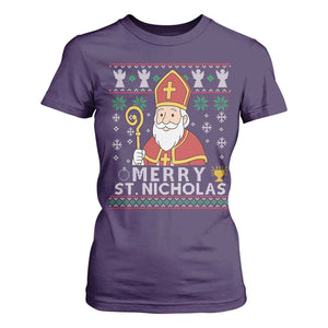 Saint Nicholas Santa Claus Christmas T Shirt For Women TS14 Purple Print Your Wear