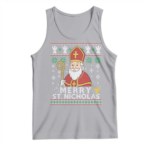 Saint Nicholas Santa Claus Christmas Tank Top TS14 Athletic Heather Print Your Wear