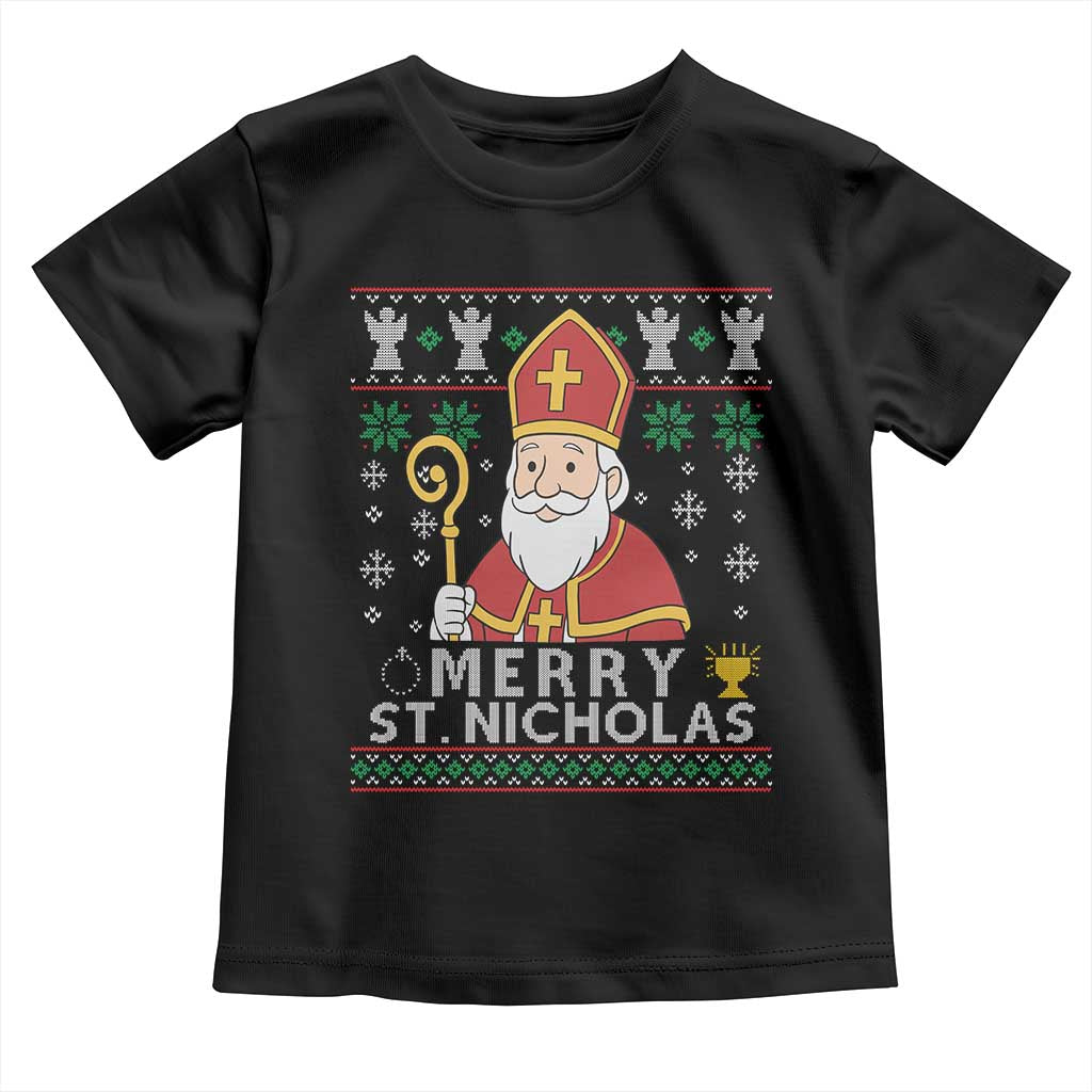 Saint Nicholas Santa Claus Christmas Toddler T Shirt TS14 Black Print Your Wear