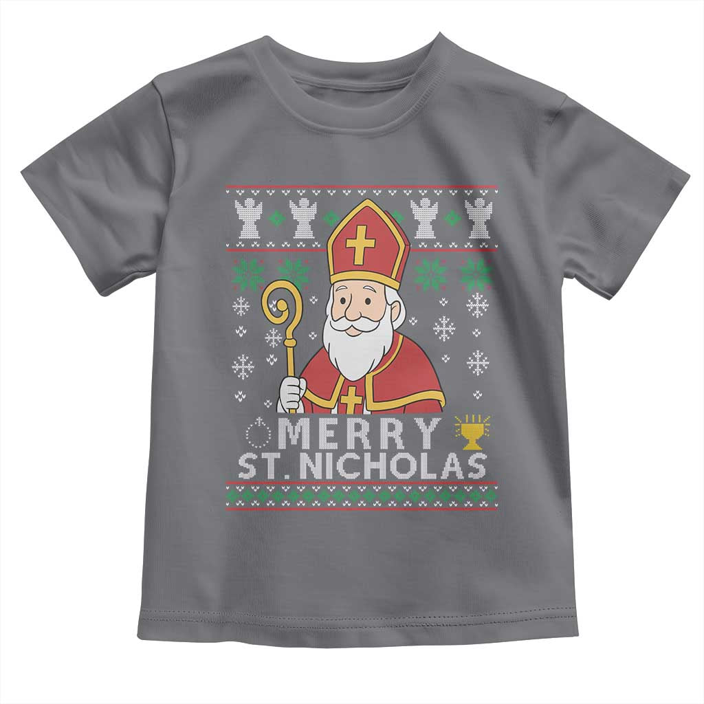 Saint Nicholas Santa Claus Christmas Toddler T Shirt TS14 Charcoal Print Your Wear