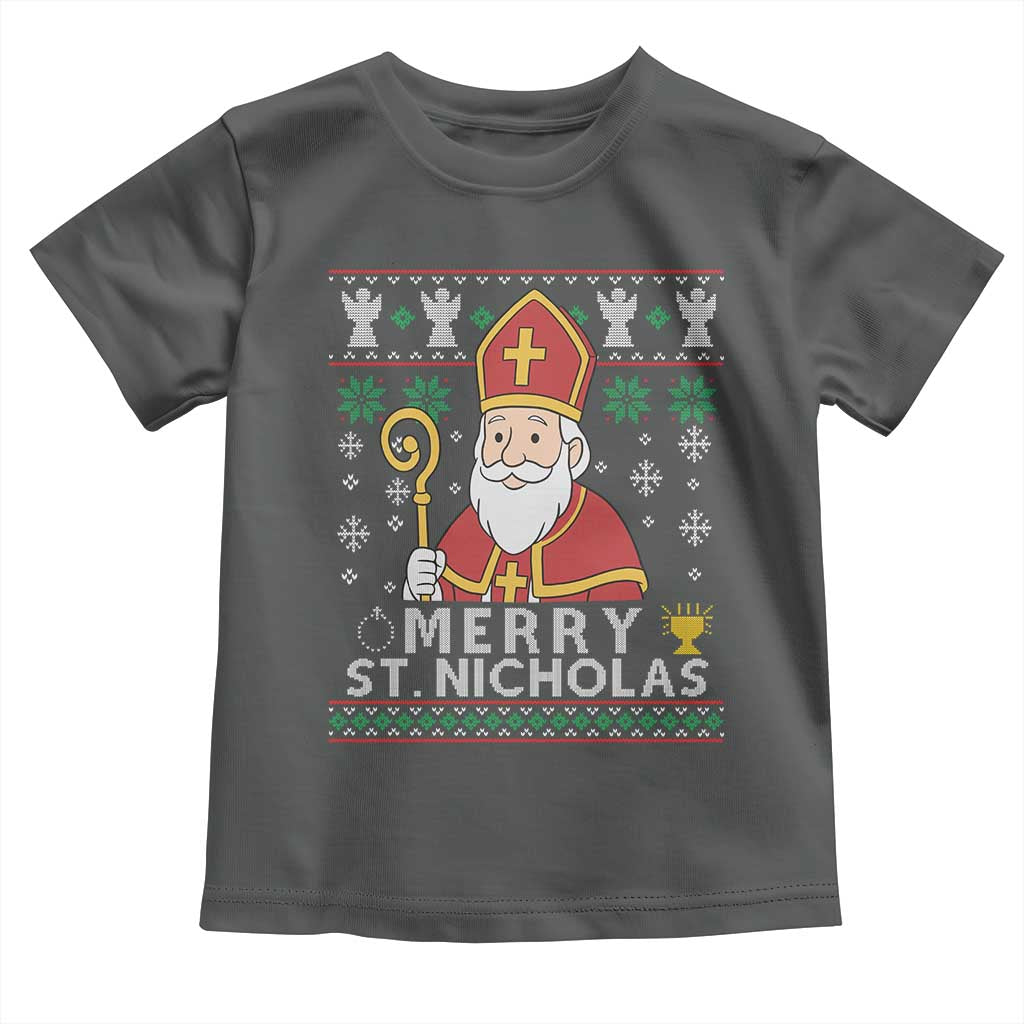 Saint Nicholas Santa Claus Christmas Toddler T Shirt TS14 Dark Heather Print Your Wear